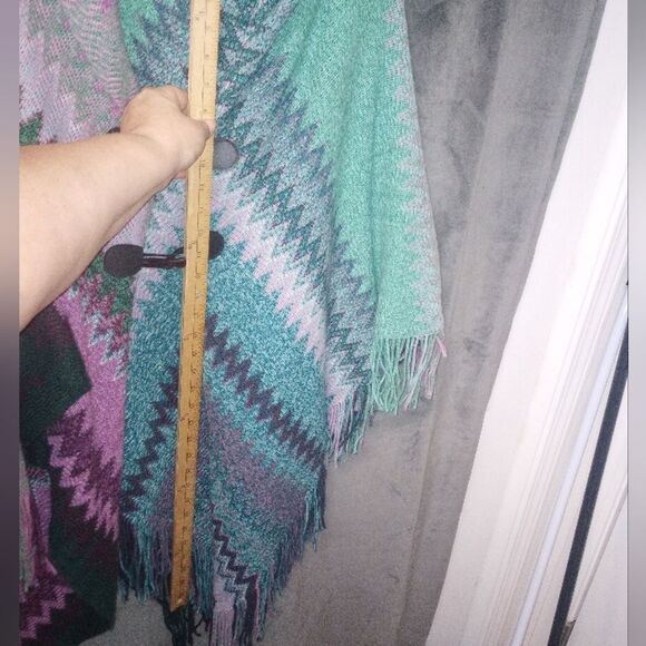 Beautiful Purple Blue Open Front Panco With Toggle Closure One Size EUC - Picture 7 of 7